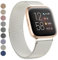 Armband kompatibel mit Fitbit Versa Armband/Fitbit Versa 2 Armbänder für Damen Herren, atmungsaktives Edelstahl-Mesh-Schlaufe verstellbares Armband Ersatz-Metallband (Sternenlicht, klein)