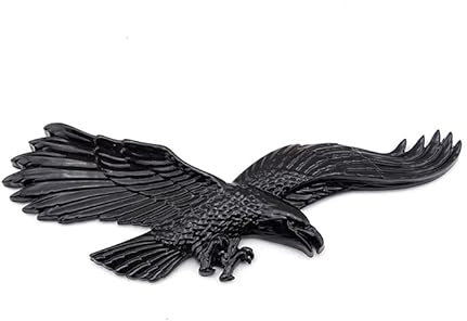 Adesivo 3D per moto, moto, auto, con aquila americana, emblema logo per camion, adesivo universale (nero lucido)