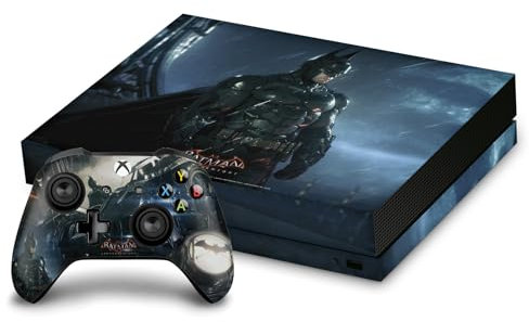 Head Case Designs Offizielle Batman Arkham Knight Batman Grafiken Vinyl Haut Gaming Aufkleber Abziehbild Abdeckung kompatibel mit Xbox One X Console and Controller Bundle