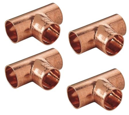 (4 pezzi) 15 mm H-H H 15 pezzi di rame per saldatura con tubo rigido in rame idraulico, riscaldamento, gas, ACS, energia solare.