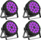 DELIBANG Par LED UV RGB Luci Palcoscenico Discoteca DJ Faretti 18 LED Par DMX Auto Sound 200W, 8CH Alluminio Fari LED Effetti Luce Stroboscopica Discoteca DJ per Festa Show Halloween Natale-4