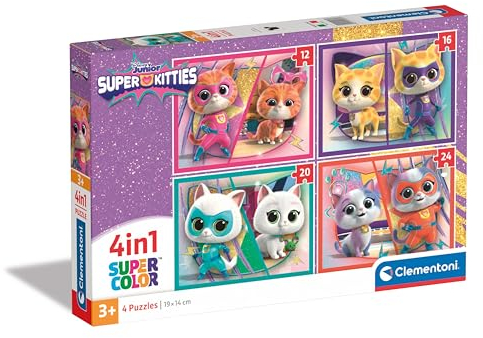 Clementoni Disney Super Kitties Puzzle 4 in 1 - Disney Puzzle für Kinder ab 3 Jahren - Geschicklichkeitsspiel für Kinder von Clementoni 21531
