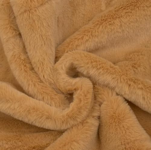 Stoff Kontor STOFFKONTOR Fellimitat Kunstfell - Meterware, Farbe Camel - zum Nähen von Bekleidung und Homeaccessoires