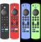 4Pack Silicone Remote Case Cover for Firestick 4K Max (2nd)/Insignia/Pioneer/Omni (QLED) Series Alexa Voice Remote Enhanced w/Lanyard, Glow in The Dark (Black+Red+Glow Blue+Glow Green)
