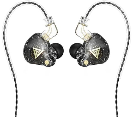 CNWUJASS QKZ AK6 PRO - Auricolari con cavo, 11 mm, resistenti cuffie dinamiche magnetiche, auricolari sportivi da corsa, cuffie in-ear per musica DJ con microfono (nero)