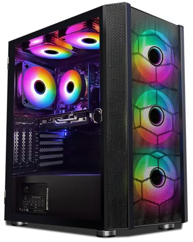 STGsivir Gaming PC, Intel Core i5-9400F bis zu 4.1 GHz, AMD Radeon RX 5700 8GB GDDR6, 16GB RAM, 1TB SSD, 600M WLAN, BT 5.0,Windows 11, Gamer PC Computer Desktop