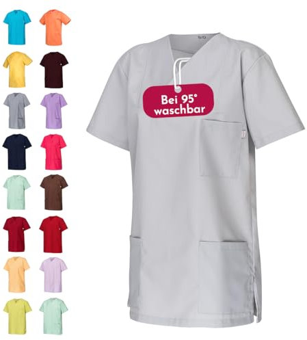 Clinotest Schlupfkasack/Faltkragenhemd „Anna/Anton“, 195 g/m², 65% Polyester/ 35% Baumwolle (Pale Grey, L)