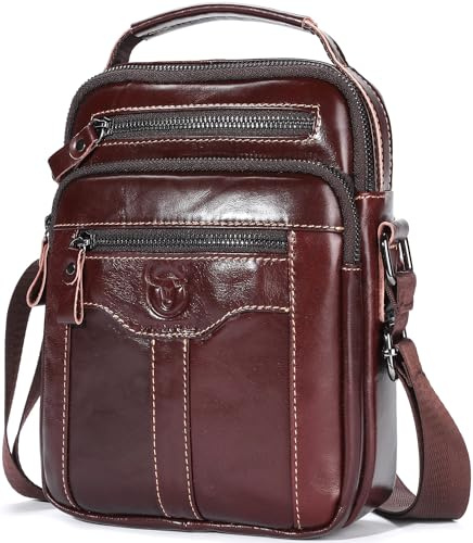 Leder-Umhängetasche für Herren, lässige Umhängetasche, Reisetasche, Kuriertasche, Vintage-Handtasche, mehrere Taschen