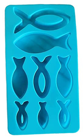 Silikon-Fischform, 8 Gitter, kleine Eiswürfel, Schokoladenform, Kuchen, handgefertigte Seifenform, Gelee-Puddingform, Fisch-Silikonformen für Schokolade, Fisch, Silikonformen, Silikon-Fischform, Kochf