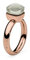 Qudo Firenze white topaz rosegold farbener Ring mit weißem Stein (58 (19))