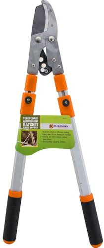 Telescopic Ratchet Anvil Lopper/Pruner - Extendable Garden Hand Tool for Tree Cutting and Branch Pruning