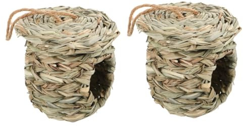 BESPORTBLE 2pcs Bird Nest for Garden Straw Woven Hummingbird Nesting House Outdoor