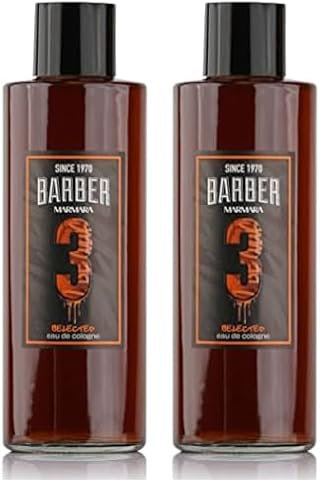 BARBER MARMARA No.3 Eau de Cologne Herren Splash im Glas Flacon 1x 500ml - After Shave Men - Duftwasser - Rasierwasser Männer - Erfrischt kühlt - Duft Herren - Desinfizierend 70° Alkohol (No.3)