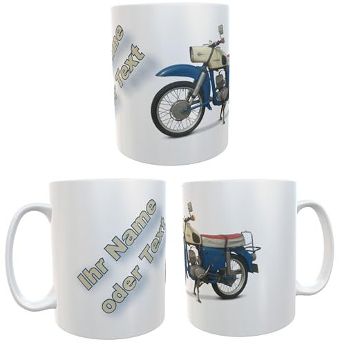 (18.20) TASSE POTT BECHER MOPED MOTORRAD MZ ES 150/1 TROPHY - auch personalisiert