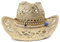 Chapeau de Cowboy pour Homme Femme Chapeau Western Cowgirl Hat Chapeau de Paille Soleil d'été Panama Chapeau de Plage Chapeau Texas avec Bande de Décorée