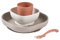 BEABA, Set de Comida para Bebé de Silicona, Con Ventosa, Antideslizante, 4 Piezas, Plato + Tazón + Vaso + Cuchara, Silicona Sana y Duradera, Apta para Lavavajillas y Microondas, Terracota