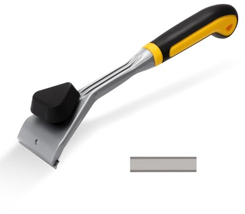 29cm Kraftschaber Ergo, Sinterkarbid Farbschaber mit 64mm Wechselklingen und Komfortabler Handgriff, Universalschaber Aus Kohlenstoffstahl zum Entfernen von Farbe, Leim, Lack und Rost