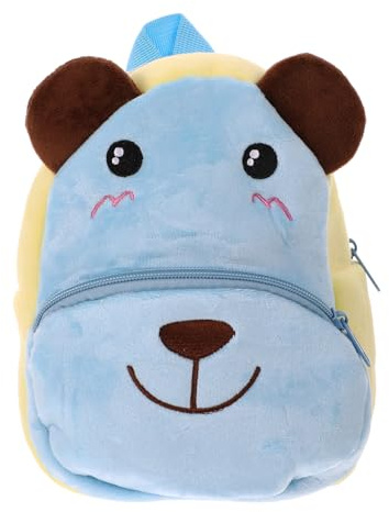 LIFKOME Rucksack Kinder mit Cartoon Motiv Großer Plüsch Kinder Büchertasche in Blau Leicht und Verschleißfest Schulrucksack Modische Outdoor Tasche für Schule und Alltag