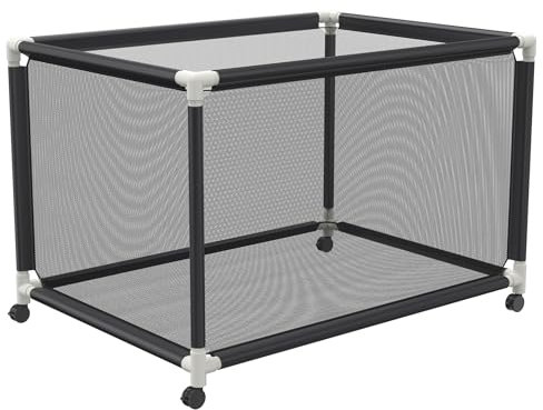 HENGMEI Bac de rangement pour piscine - 122 x 78 x 88 cm - Extra large - Chariot de rangement à roulettes - Avec panier en filet en nylon - Pour jouets, nageurs, serviettes