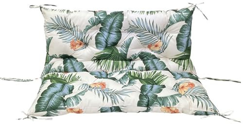 ZxrFxr Thick Garden Bench Cushion Waterproof: 2/3/4 Seater Replacement Cushions Swing Seats Patio Lounger Bench Swing Hammock with Backrest for Outdoor Furniture Garden (Hawaiian, 120CM)