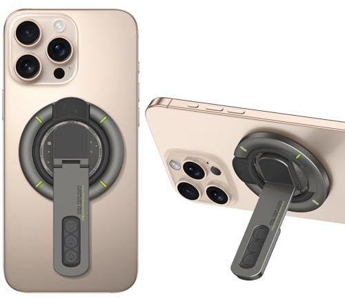 GaoBao Magnetische Telefonhalterung mit 360° drehbarem Ring, Fingerschlaufe, doppelseitig, magnetisch, kompatibel mit MagSafe-Zubehör für iPhone 16/15/14/13/12 (schwarz)