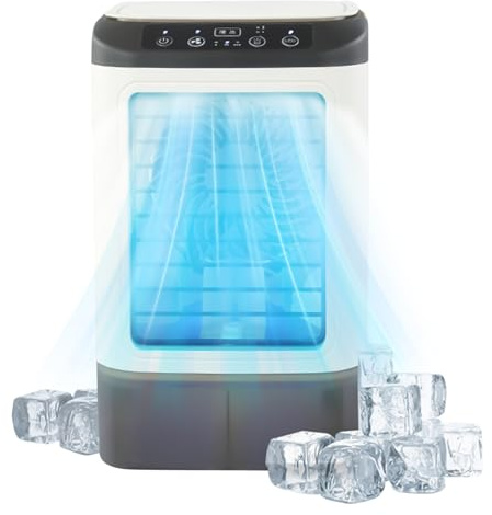 Portable Air Conditioner Fan for Room, Desk USB Humidifier Blower, LED 3 Levels Air Flow Circulator for Indoor Bedroom Tent