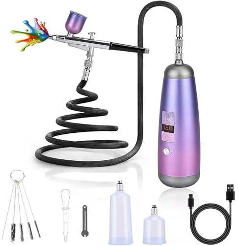 LIULIQ Airbrush Kit for Nails, Air Brush Kit, Handheld Electric Nail Spray Gun with High-power Spray Painting 30Pis Pressure Value, Fine Mist & Smooth Spray for Makeup Nail Art Face Cake Coloring
