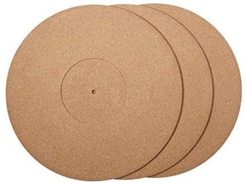 Dytabepl 3Pcs Kork Turntable Mat Record Platter Slipmat, Plattentellerauflage Antistatisch, Plattenspieler-Plattenmatte mit High Fidelity für Vinyl-LP-Plattenspieler, Audiophile, Reduzieren Geräusche