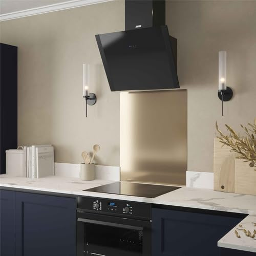 Forgeworks Champagne Self Adhesive Kitchen Splashback, Stainless Steel, 600 x 750 x 0.9 mm - Scratch Resistant Decorative Wall Panel