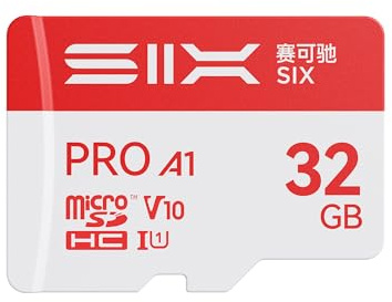 SIX M100 32GB Micro SD Card Read Up to 100MB/s - C10, A1, U1, V10 microSDHC Flash Memory Card with Adapter for Gaming Consoles, Android Phones, Tablets, Laptops, PCs, Dash Cams, Action Cameras, Drones
