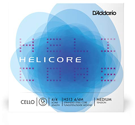D'Addario H513-4/4M Helicore Cello Einzelsaite 'G' Wolfram/Silber 4/4 Medium