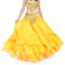 Hoerev Bauchtanz DREI-Schicht- Chiffon- Rock Säumen, abgestufte Maxi-Rock Ohne Gürtel,Gelb,M