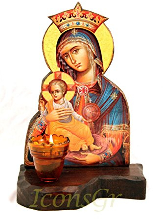 Holz Griechisch Christian Orthodoxe Holz Icon von Mutter von Jesus & Jesus/MP8