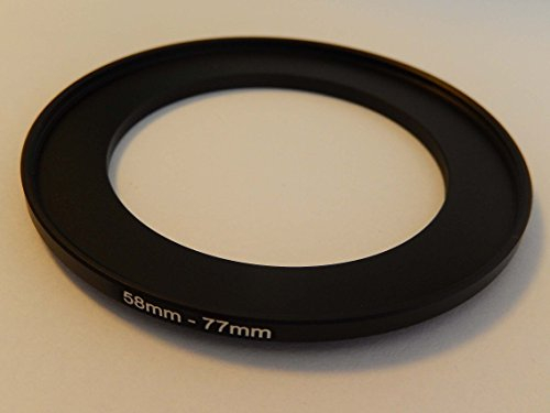 vhbw Step-Up-Ring Adapter von 58 mm auf 77 mm für Kamera Objektiv - Filteradapter, Metall, Schwarz