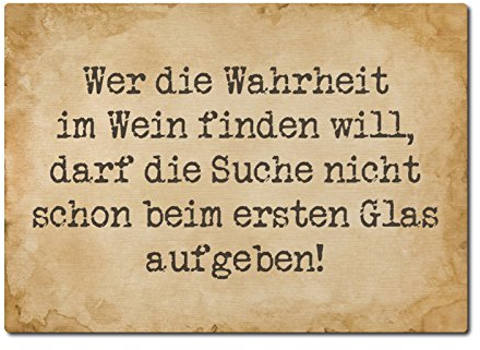 LUXECARDS POSTKARTE aus Holz WER DIE WAHRHEIT IM WEIN Geschenk Spruchkarte