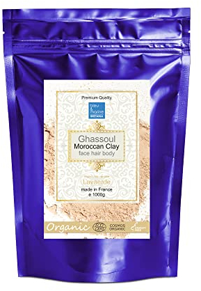 Ghassoul Rein organisch & 100% natürlich. Marokkanische Vulkanlava für Hautpflege (Gesicht und Körper) und Haarpflege (Naturshampoo) Marokkanische Rhassoul-Tonerde 1000 g