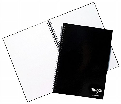 Tiger - Notebook A4 con spirale e fogli bianchi, cover rigida