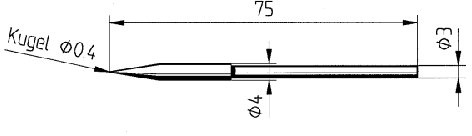 ERSA Dauerlötspitze gerade bleistiftspitz 0,4 mm 0212BDLF
