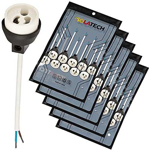 ISOLATECH GU10 Brandschutz Keramik Fassungen VDE RoHS 230-250 Volt 2A max.100W 0,75mm 2 Kabel LED Halogen (hier: 50 Stück)