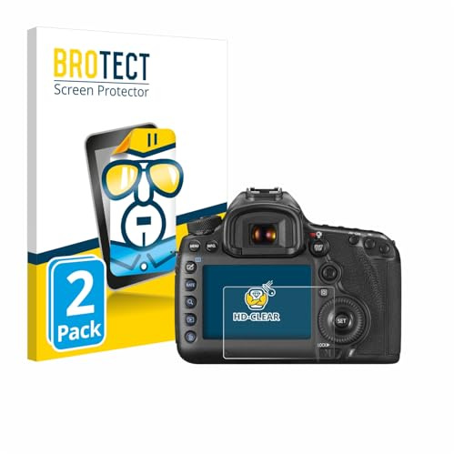 BROTECT Schutzfolie für Canon EOS 5DS R | 2 Stück Transparenter Displayschutz Made in Germany Klare Displayschutz-Folie Clear Einfache Montage Case-Friendly