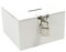 Maildor GB022O - Boite à trésors avec cadenas et 2 clés - Gamme blanche - 10,5x10,5x6 cm, Unité