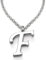 COOLSTEELANDBEYOND Name Initiale Alphabet Buchstaben A bis Z Anhänger Edelstah Halskette für Damen Herren mit 50cm Stahl Seil-Kette - F