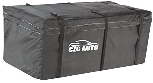 CZC AUTO Hitch Cargo Carrier Bag, 20 cu. ft Waterproof/Rainproof/Weatherproof Cargo Traveling Bag for Car Truck SUV Vans' Hitch Trays and Hitch Baskets, Safe Steady Durable Soft, Black