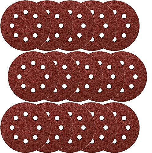 50x Klettscheiben Ø 115mm 8 Loch Körnung 60 Klett Schleifpapier Exzenterschleifer Schleifscheiben Klettschleifscheiben Klettbefestigung z.B. für AEG, Black&Decker, Bosch, Einhell, Kress