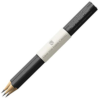 Graf von Faber-Castell 118622 - Bleistifte Set, Modell Guilloche in schwarz, 3 Stück