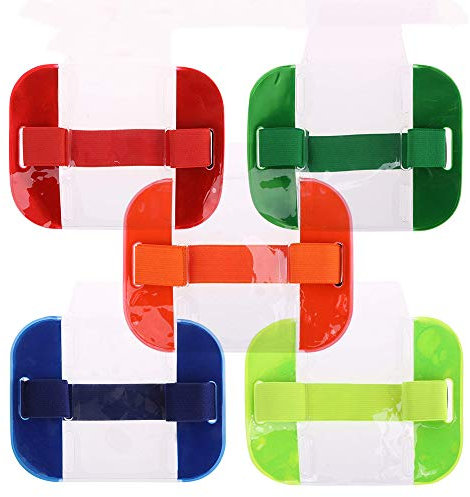 Lot de 2 brassards pour carte d'identité, badge d'identification de sécurité, haute visibilité pour carte de travail (vert)