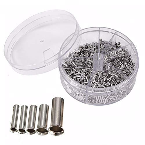 1900Pcs Uninsulated Cord Pin End Terminal Copper Crimp Wire Connector 0.5mm to 2.5mm² for AWG Cable Wire