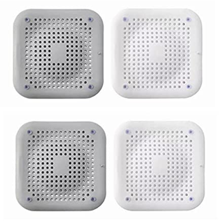 4 pezzi di raccolta dei capelli di scarico, coperchio di scarico per ventosa doccia filtro per capelli in silicone per filtri da bagno e cucina