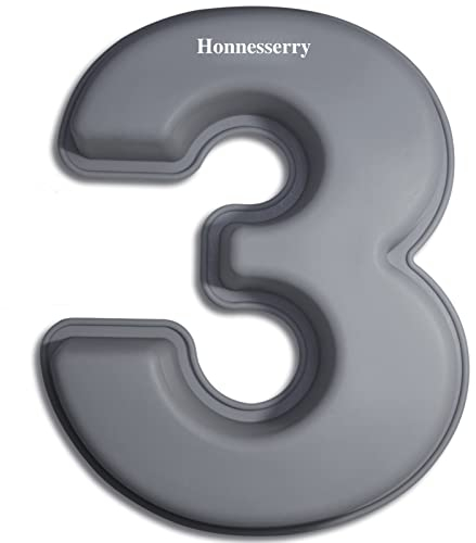 Honnesserry Moule Chiffre Gateau 3, Anti-adhésif Moule Number Cake, Silicone Moule Chiffre Nombre Forme de Chiffre Pour Anniversaire et Anniversaire de Mariage