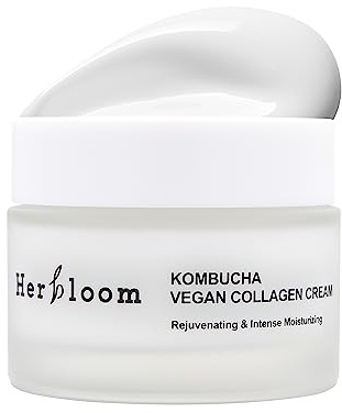 Herbloom Vegane Kombucha-Kollagencreme, koreanische Kollagen-Gesichtscreme, verjüngende Ceramid-Feuchtigkeitscreme, organisch, vegan, tierversuchsfrei, parabenfrei, 50 ml